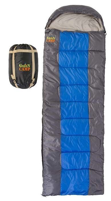 Спальник Green Camp GRC1009-BL - Сірий з синім