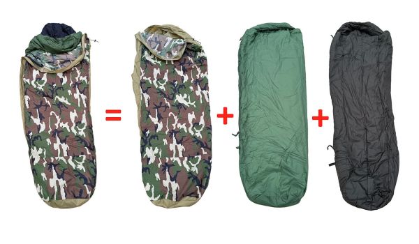 Спальник "Киборг New 2025" ВСУ - Спальный мешок 3в1 - Камуфляж/Зелёный/Чёрный - Для всех сезонов