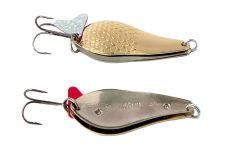 Блесна Spinnex Atom - Колеблющаяся-Акустическая - 20 г - С чешуей - Золото/Серебро