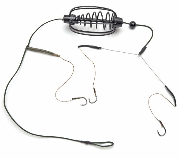 Готовая снасть Спутник Карп-Карась - 3 крючка - С отводом и коромыслом - Крашеная - Кормушка Арбуз №4