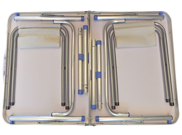 Стол + 2 стула - 60x90 - Белый (туристический для кемпинга и пикника)