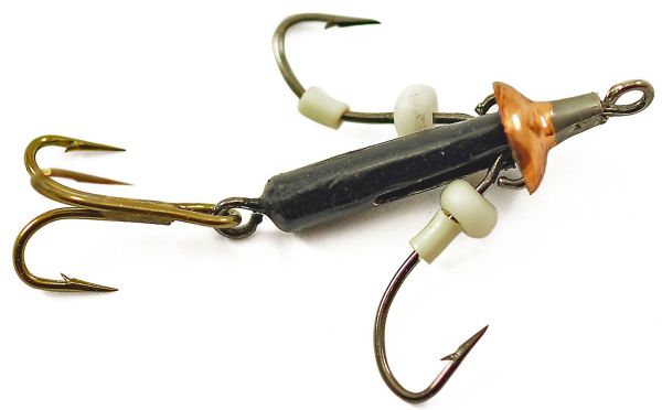 Мормишка Вольфрамова Володимирська "Стрекоза" (2 плаваючих гачка + трійник) м/к - 2 мм - 0.5 г - Арт.61