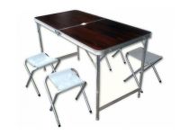 Стол + 4 стула - Megastrike - Коричневый