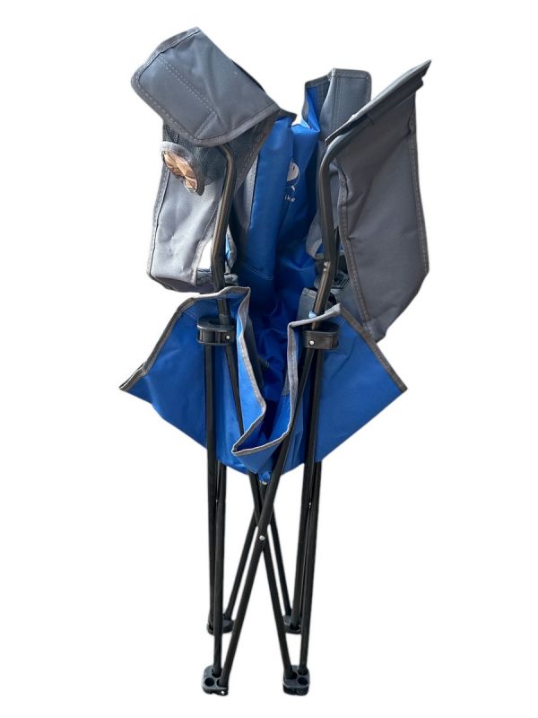 Стілець зі спинкою та підлокітниками Megastrike "Зонт" - SH9-3-32 - Синьо-сірий - 55х53х98 см