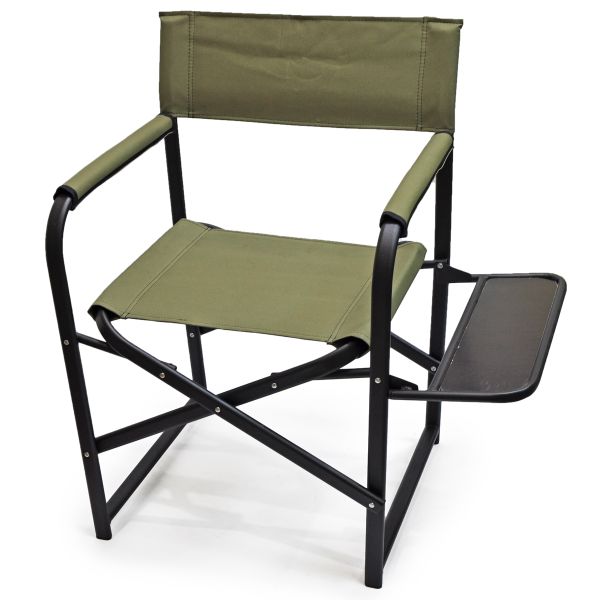 Кресло раскладное Ралф "Режиссер" Гигант с полкой дерево - Хаки