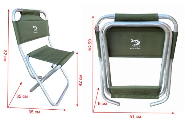 Стул со спинкой Megastrike - SH9-3-19 - Усиленный - Зеленый - 35х35х82 см