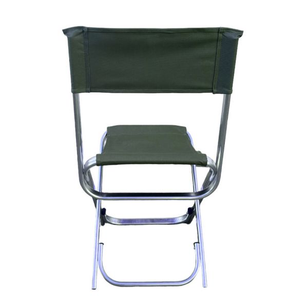 Стілець зі спинкою - Богатир - 44/77x41x41 см - Алюміній - Хакі