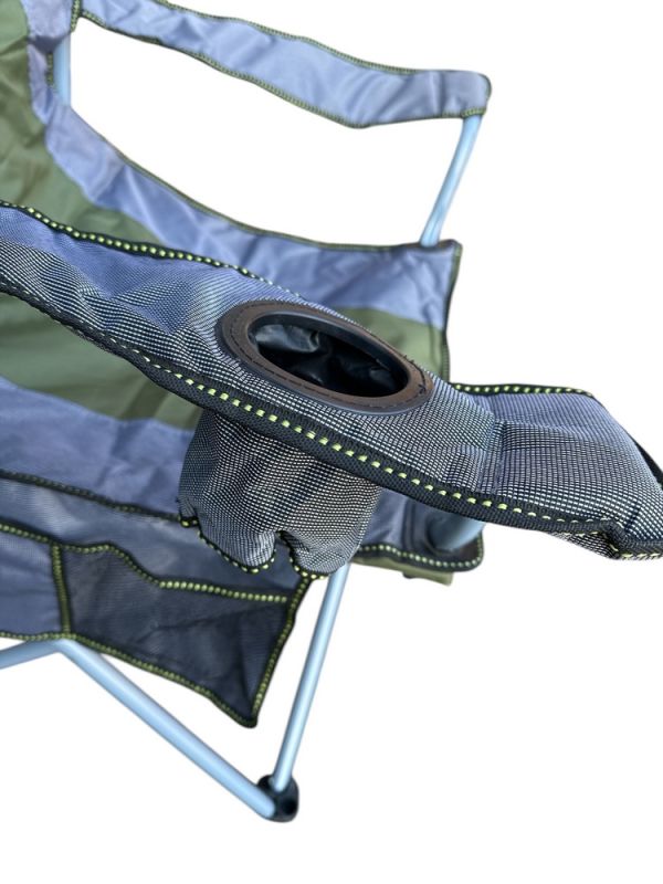 Стілець посилений зі спинкою та підлокітниками Megastrike "Зонт" - SH9-3-34 - Зелено-сірий - 60х55х98 см