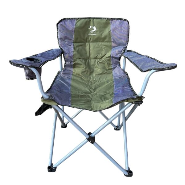 Стілець посилений зі спинкою та підлокітниками Megastrike "Зонт" - SH9-3-34 - Зелено-сірий - 60х55х98 см