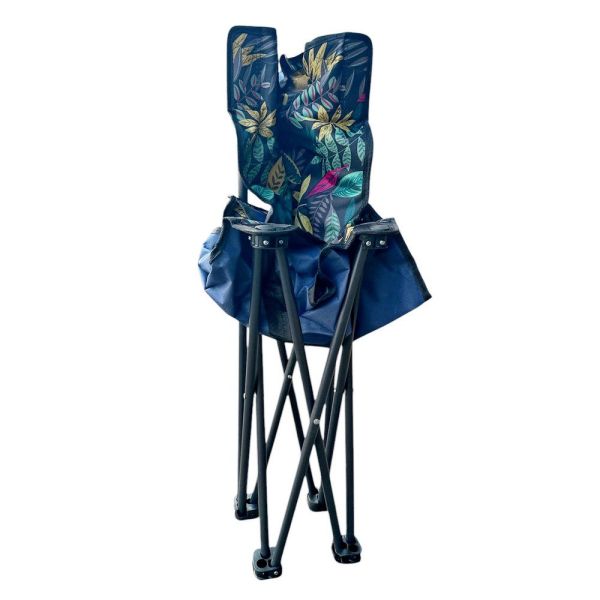 Стул "Зонт" туристический со спинкой и боковым карманом Megastrike - SH9-3-14 - 40x40x70 см - Тропический