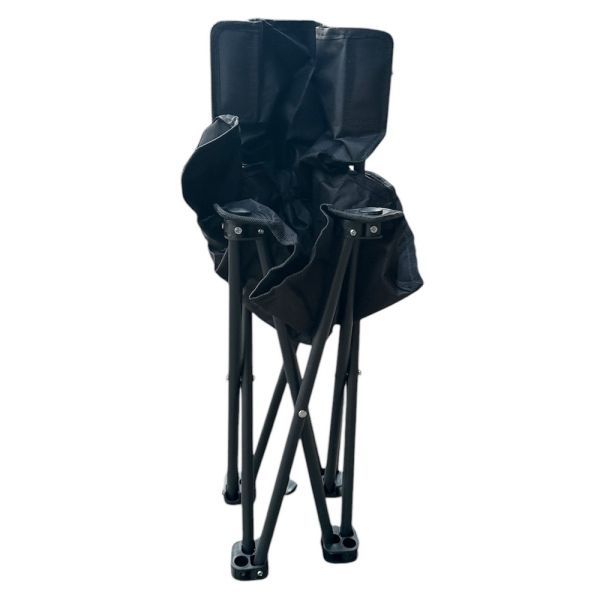 Стул "Зонт" туристический со спинкой и боковым карманом Megastrike - SH9-3-16 - 35x35x55 см - Чёрный