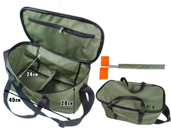 Сумка для жерлиц ПрофМонтаж - На 20 шт. - 45x24x20 см - Хаки