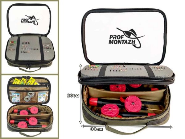 Сумка для зимней рыбалки на мормышку ICE Fishing - ПрофМонтаж - 30x20x10 см - Хаки