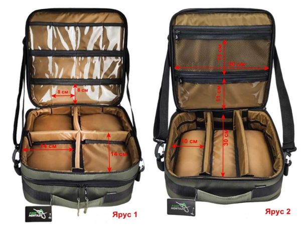 Двойная сумка Twin Point для снастей и аксессуаров - ПрофМонтаж - 2 яруса - 31х32х20 см - Хаки