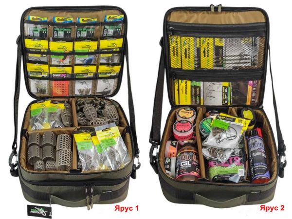 Двойная сумка Twin Point для снастей и аксессуаров - ПрофМонтаж - 2 яруса - 31х32х20 см - Хаки