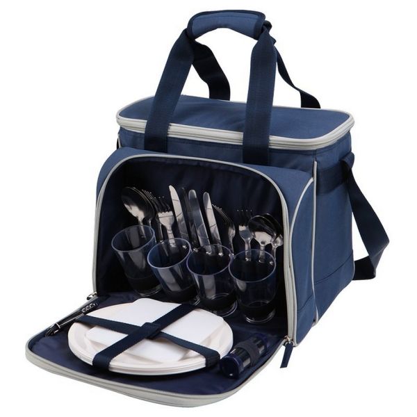 Сумка-холодильник з набором посуду Арктика – 4 персони – Синій – 14 л