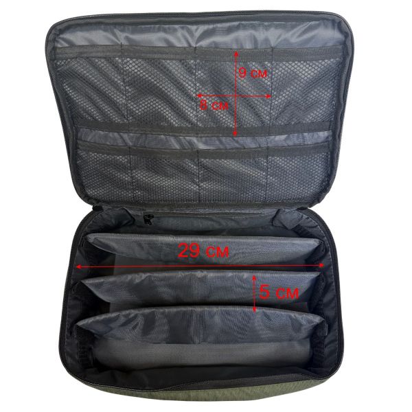 Сумка Molitrix для оснасток та технопланктону на товстолоба - Подвійна - 33x23x19 см - Олива