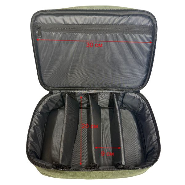 Сумка Molitrix для оснасток та технопланктону на товстолоба - Подвійна - 33x23x19 см - Олива