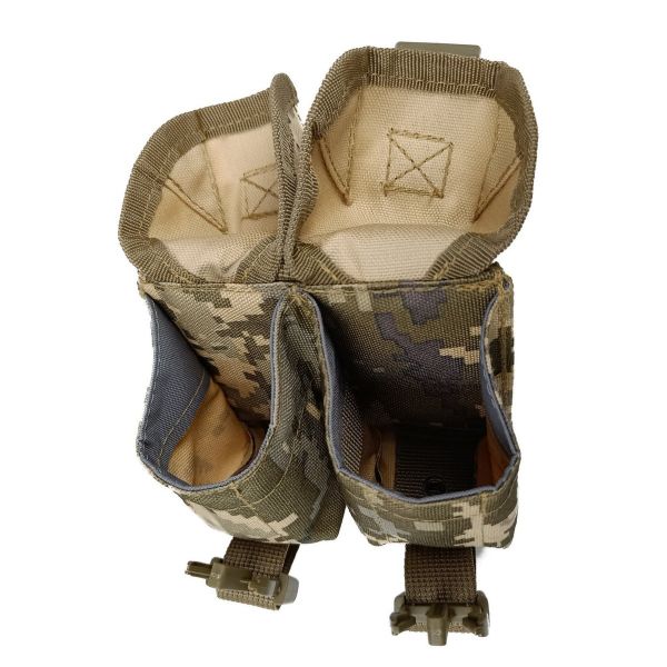 Сумка-підсумок бойова гранатна подвійна СПБ-Г - Вид 5 - Піксель ЗСУ ММ-14 - Закритого типу