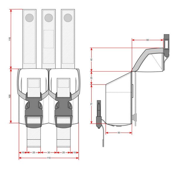 Сумка-підсумок бойова гранатна подвійна СПБ-Г - Вид 5 - Піксель ЗСУ ММ-14 - Закритого типу