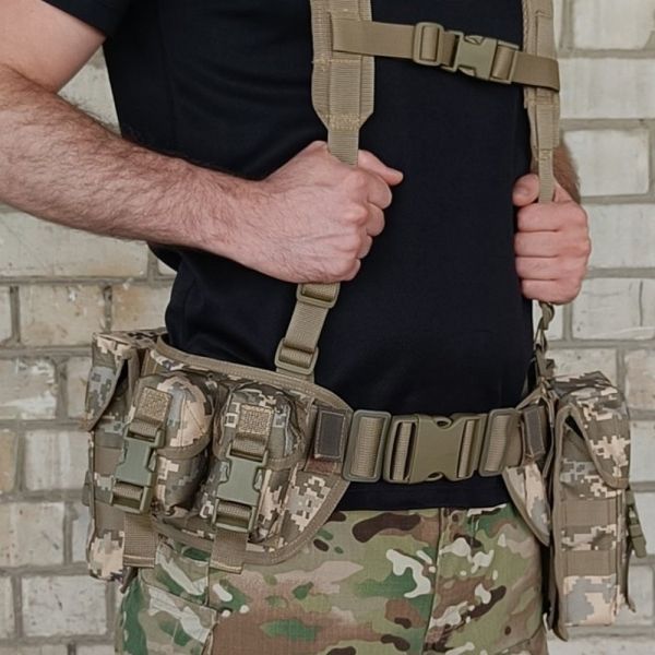 Сумка-підсумок бойова гранатна подвійна СПБ-Г - Вид 5 - Піксель ЗСУ ММ-14 - Закритого типу