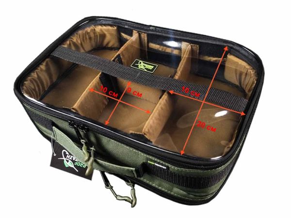 Сумка-Поводочница RIG-BOX ELITE - ПрофМонтаж - 2 отделения - 6 отсеков - 33x21x9 см - Хаки