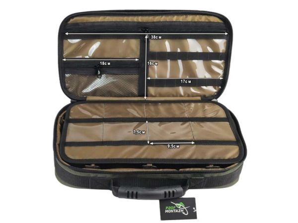 Сумка з поводочницею Multi-Bag FFC для аксесуарів та годівниць - ПрофМонтаж - 41x21x9 см - Хакі