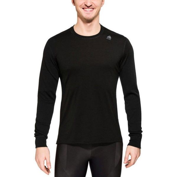 Термокофта чоловіча Aclima LightWool Undershirt Long Sleeve Man Jet Black - 100% вовна мериноса - Чорний