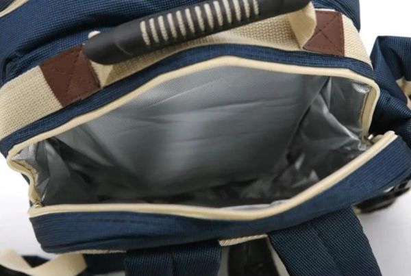 Терморюкзак з набором посуду для пікніка на 4 персони - Chanodug Picnic - Сіро-голубий