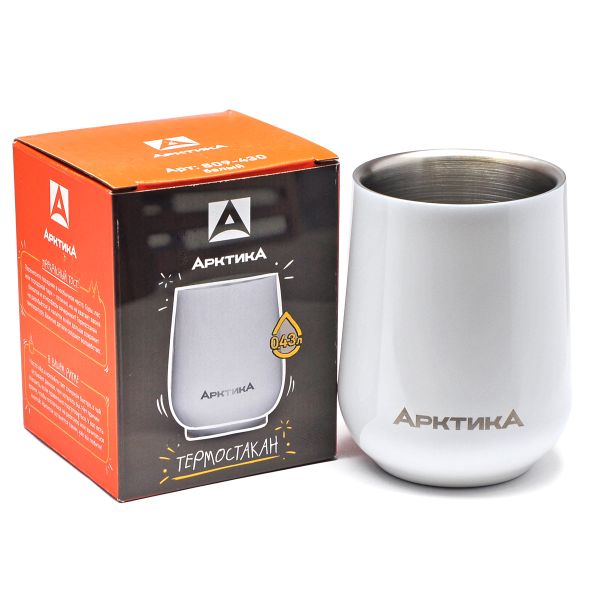 Термобокал емальований Арктика - Білий - 0.43 л