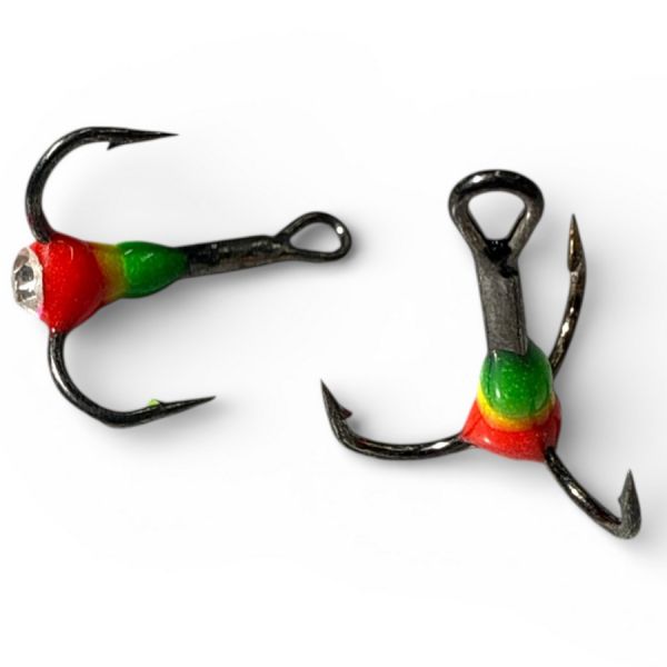 Тройник с каплей Anvi - Цвет 10 Зелёно-Жёлто-Красный - Камень белый