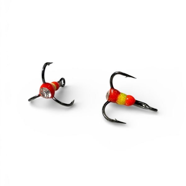 Тройник с каплей Anvi - Цвет 8 Красно-Жёлто-Красный - Камень белый