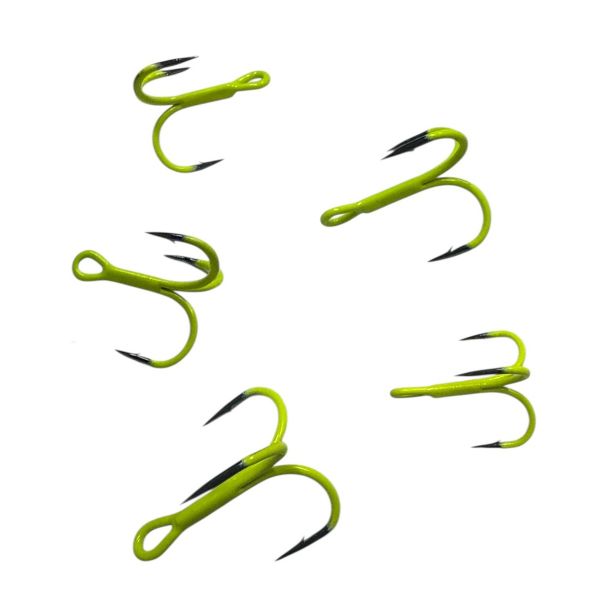 Тройник Fishing ROI Treble Hook T-4 UV Chartreuse BC - Корея - 5 шт/уп