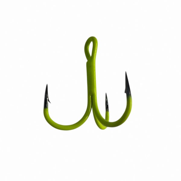 Тройник Fishing ROI Treble Hook T-4 UV Chartreuse BC - Корея - 5 шт/уп