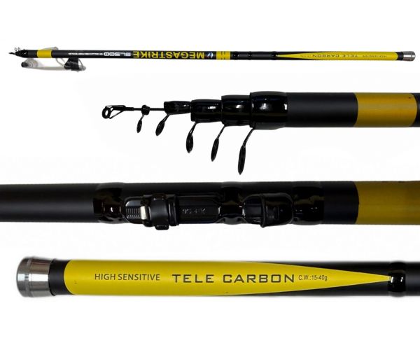 Вудлище Megastrike - Карбон - З кільцями - Тест 15-40 г - 5 м