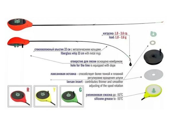 Вудка зимова Akara Finezza L - Балалайка - Безківкова - Yellow (Жовтий)