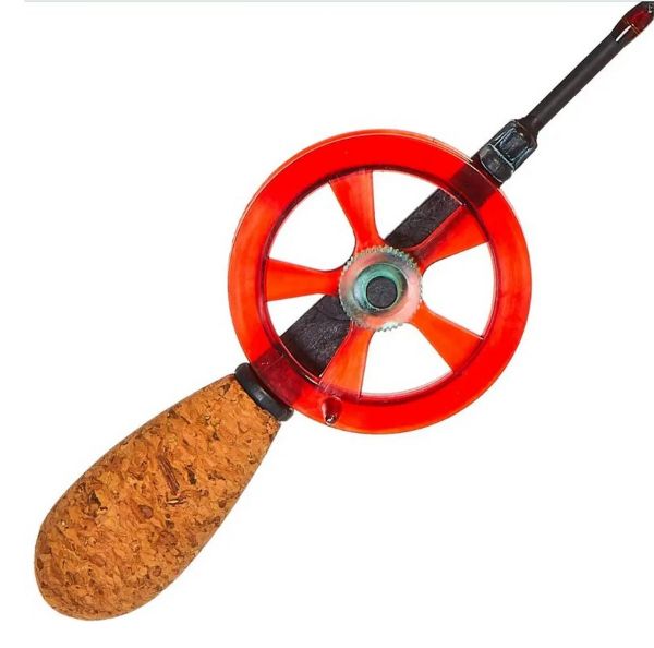 Вудка зимова Akara Ledeer F 535 - Телескопічна - З котушкою - З кільцями - Red