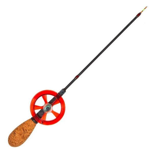 Удочка зимняя телескопическая Akara Ledeer M 455 - С катушкой - С кольцами - Red