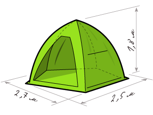Палатка для зимней рыбалки ЛОТОС 3 Универсал - 6,4 кг - 3-х местная - 270х255х180 см - Зеленый