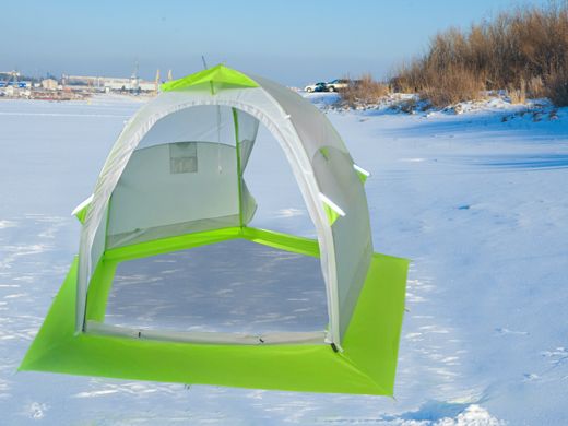Палатка для зимней рыбалки ЛОТОС 3 Универсал - 6,4 кг - 3-х местная - 270х255х180 см - Зеленый