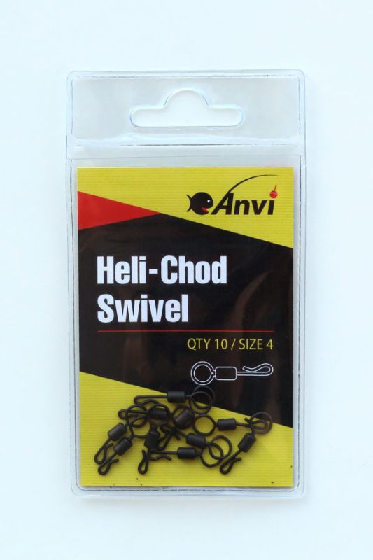 Вертлюг швидкознімний Anvi для вертольота та чод-рига Heli-Chod Swivel - Розмір 4 - 10 шт/уп