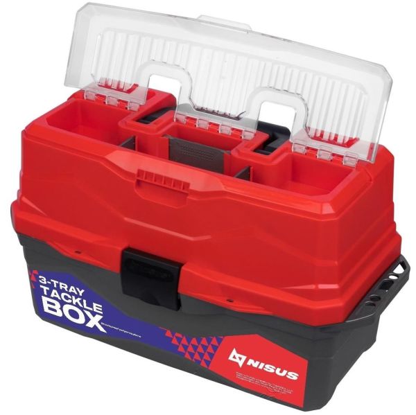 Ящик для снастей - Nisus Tackle Box - 3 полки - Красный