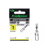 Застежка с вертлюгом Kalipso Snap American with swivel 2011 - 01BN - №1 - Чёрный никель - 35 кг - Сталь - 6 шт/уп