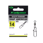 Застібка з вертлюгом Kalipso Snap American with swivel 2011 - 14BN - №14 - Чорний нікель - 4 кг - Сталь - 12 шт/уп