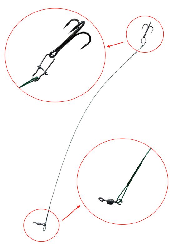 Жерлица оснащенная - H 67 см - Подставка Ø19 см - Тройник №6 - ПрофМонтаж  - Пластик