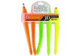 Набір змінних поролонових приманок Levsha NN 3D ExWorm - Колір Fluo WOr/WOr/WGr/WLgr/WYellow