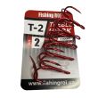Трійник Fishing ROI Treble Hook T-2 RED - Корея - 5 шт/уп